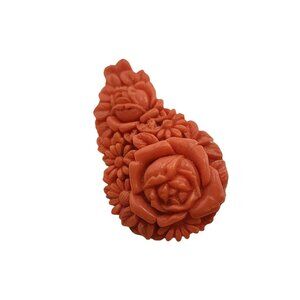 Molded Celluloid Floral Older Brooch (A5684)